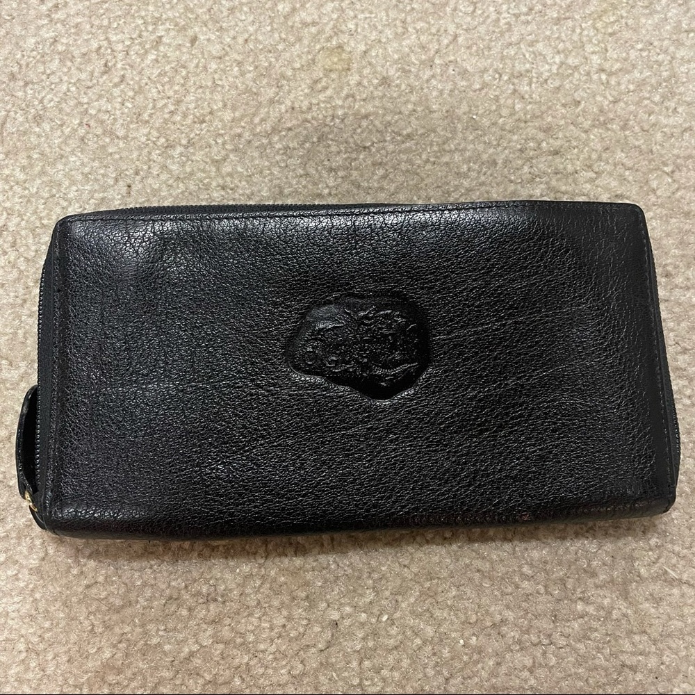 NEW Carlos Falchi Black Leather Wallet